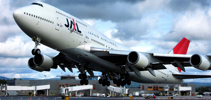 Japan Airlines takes off from FAI. Photo Steve Brunaski, Alaska DOT&PF